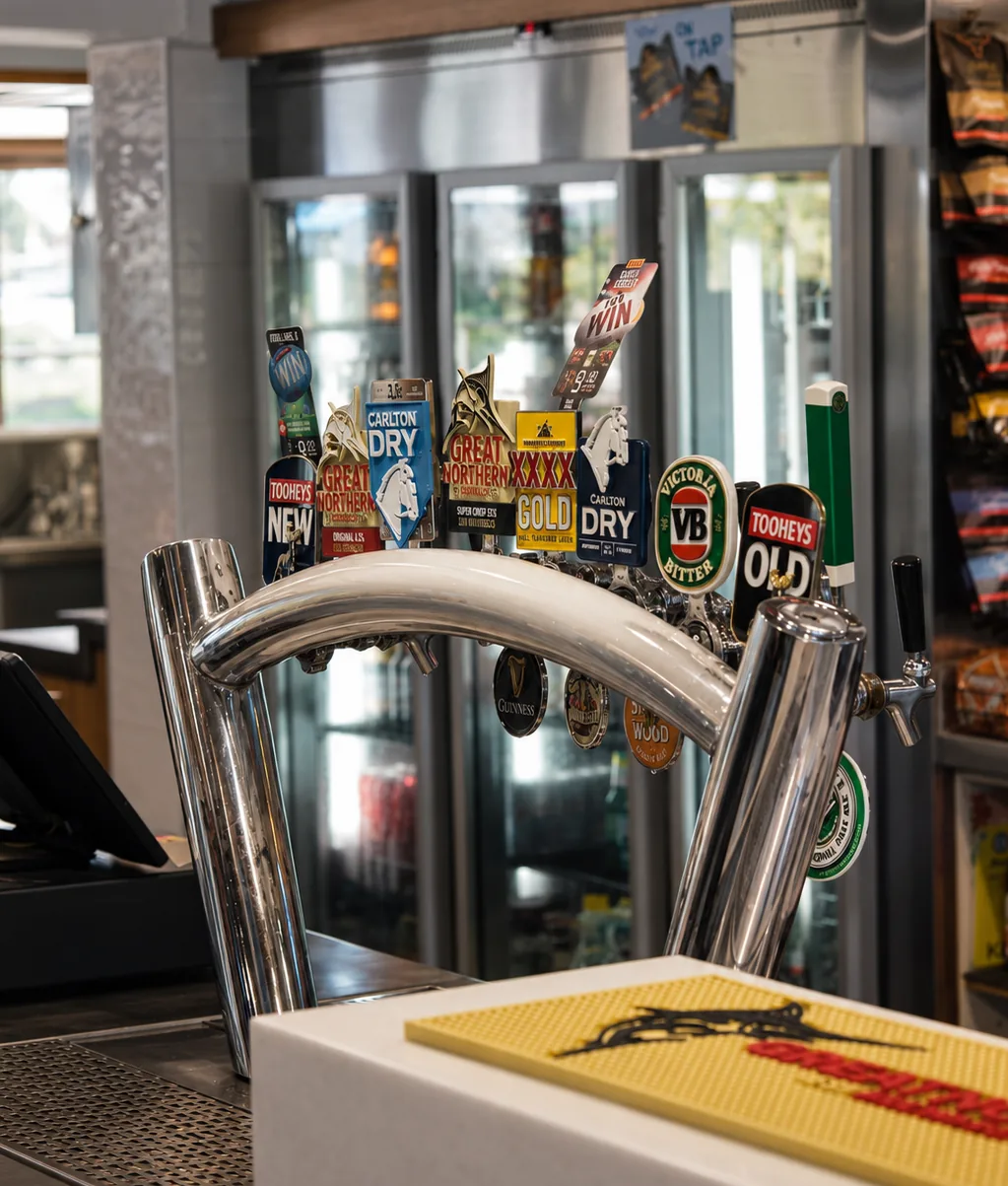 Beer and wine at the Riverview bar